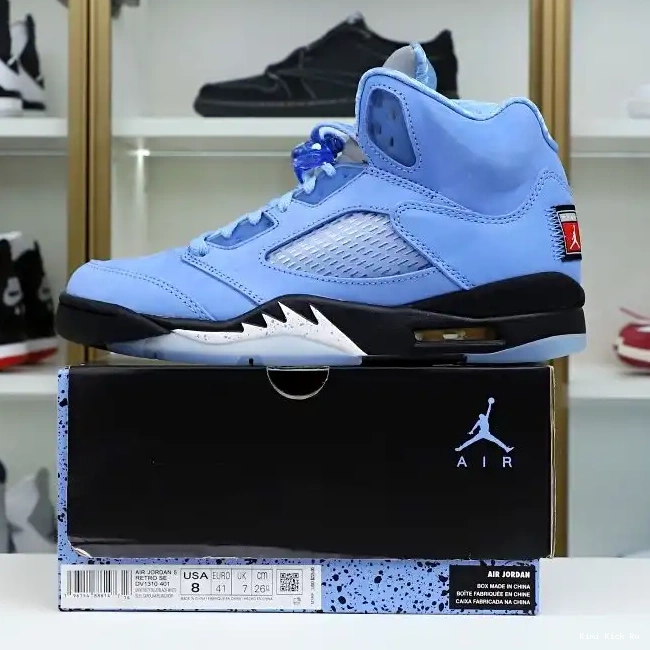5 UNIVERSITY JORDAN SE Kimikick DV1310 401 BLEU RETRO AIR BLACK-WHITE BLUE 0409